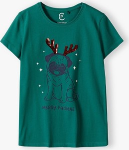 Zielona bluzka dziecięca Family Concept By 5.10.15. dla dziewczynek w krateczkę