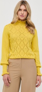 Żółty sweter Twinset w stylu casual z dzianiny