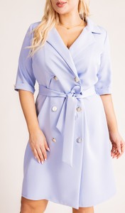 Niebieska sukienka Tono mini z dekoltem w kształcie litery v w stylu casual
