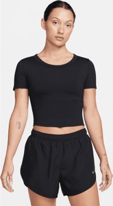 Czarna bluzka Nike z krótkim rękawem z okrągłym dekoltem