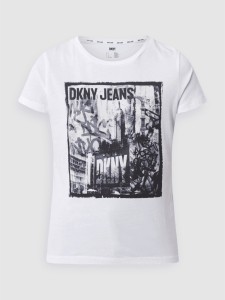 T-shirt DKNY z nadrukiem w młodzieżowym stylu