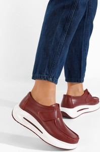 Czerwone buty sportowe Zapatos ze skóry