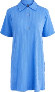 Niebieska sukienka Pieces w stylu casual koszulowa mini