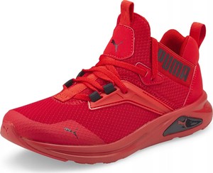 Czerwone buty sportowe Puma z płaską podeszwą w sportowym stylu sznurowane