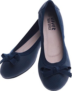Granatowe baleriny Pantofelek24 w stylu casual