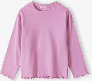 Różowa bluzka dziecięca 5.10.15. dla dziewczynek z jeansu z długim rękawem