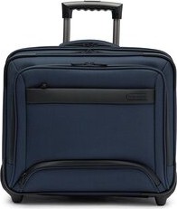 Granatowa walizka Travelite z tkaniny