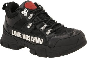 Czarne buty sportowe Love Moschino na platformie ze skóry