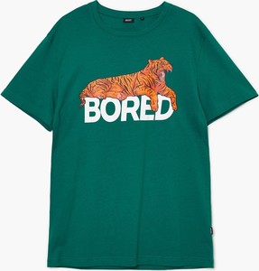 Zielony t-shirt Cropp z krótkim rękawem w młodzieżowym stylu
