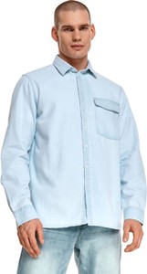 Niebieska koszula Top Secret w stylu casual z kołnierzykiem button down