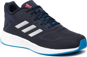 Granatowe buty sportowe Adidas sznurowane z płaską podeszwą w sportowym stylu