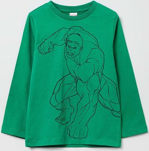Zielona koszulka dziecięca OVS z bawełny