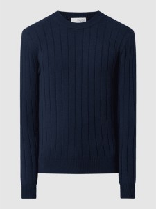 Granatowy sweter Selected Homme z okrągłym dekoltem