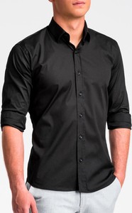 Czarna koszula Ombre z długim rękawem