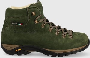 Zielone buty trekkingowe Zamberlan z goretexu sznurowane