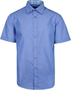 Niebieska koszula Wólczanka z krótkim rękawem