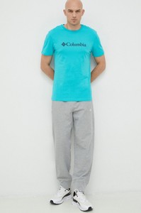 Turkusowy t-shirt Columbia w młodzieżowym stylu