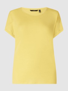 Żółta bluzka Vero Moda w stylu casual z okrągłym dekoltem