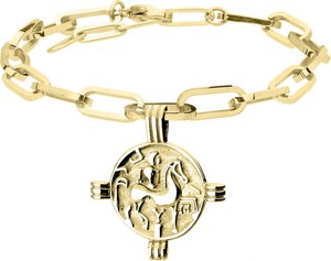 Manoki Pozłacana bransoletka łańcuch z antyczną monetą