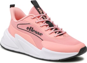 Różowe buty sportowe Ellesse z płaską podeszwą w sportowym stylu