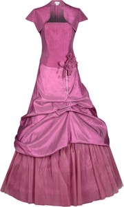 Fioletowa sukienka Fokus maxi z krótkim rękawem rozkloszowana