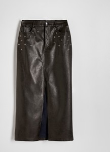 Czarna spódnica Reserved midi w rockowym stylu