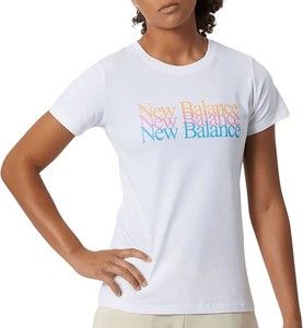 T-shirt New Balance z okrągłym dekoltem w stylu casual z bawełny