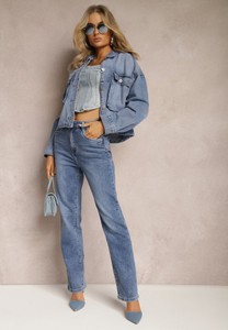 Granatowe jeansy Renee w stylu casual