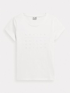 T-shirt 4F z bawełny z okrągłym dekoltem z krótkim rękawem