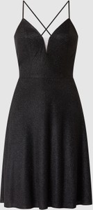 Czarna sukienka Luxuar Fashion na ramiączkach z dekoltem w kształcie litery v mini