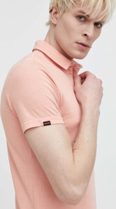 Różowa koszulka polo Superdry z krótkim rękawem w stylu casual