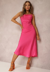 Różowa sukienka Renee bez rękawów z okrągłym dekoltem