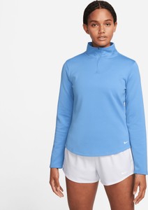 Niebieska bluzka Nike z długim rękawem z golfem