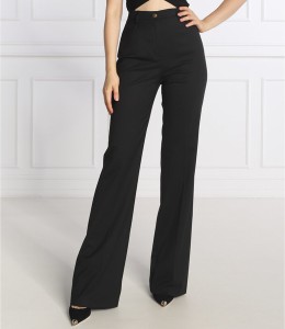 Bellissima We\u0142niane spodnie czarny Wz\u00f3r w paski W stylu casual Moda Spodnie Wełniane spodnie 