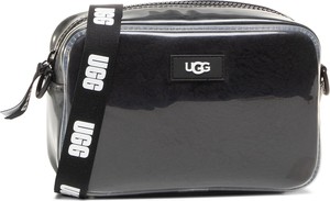 Czarna torebka UGG Australia w młodzieżowym stylu lakierowana średnia