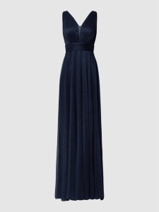 Granatowa sukienka Troyden Collection z dekoltem w kształcie litery v