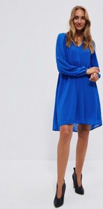 Niebieska sukienka Moodo.pl mini z długim rękawem