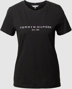 Bluzka Tommy Hilfiger z krótkim rękawem w młodzieżowym stylu z bawełny