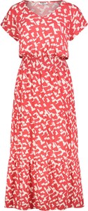 Czerwona sukienka SUBLEVEL w stylu casual z krótkim rękawem