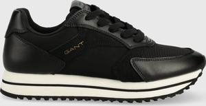 Czarne buty sportowe Gant w sportowym stylu na platformie sznurowane