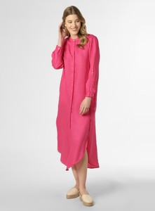 Różowa sukienka Marie Lund z długim rękawem w stylu casual midi