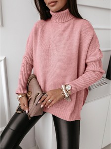 Różowy sweter Magmac w stylu casual