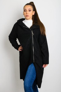 Czarny płaszcz Olika w stylu casual krótki
