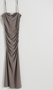 Brązowa sukienka Reserved midi w stylu casual