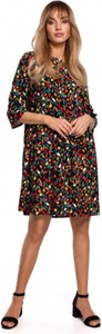 Sukienka MOE z dekoltem w kształcie litery v mini z długim rękawem