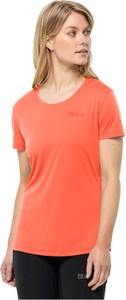 Pomarańczowy t-shirt Jack Wolfskin z okrągłym dekoltem