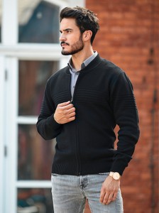Sweter M. Lasota w stylu casual ze stójką z bawełny