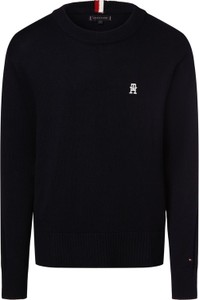 Czarny sweter Tommy Hilfiger z bawełny w stylu casual z okrągłym dekoltem