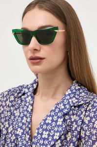 Zielone okulary damskie Bottega Veneta