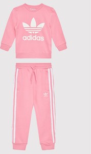Różowy dres dziecięcy Adidas z dzianiny